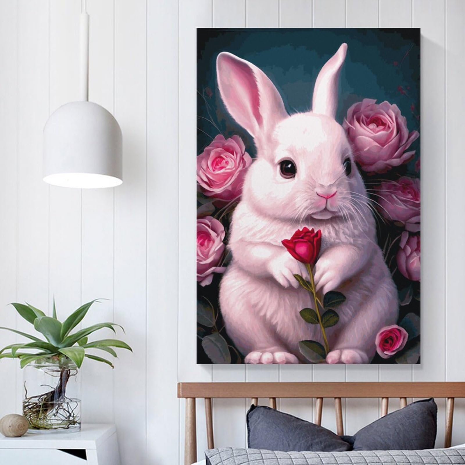 Amazon.co.jp: 絵画 かわいいウサギインテリア 絵画 超リアルな動物