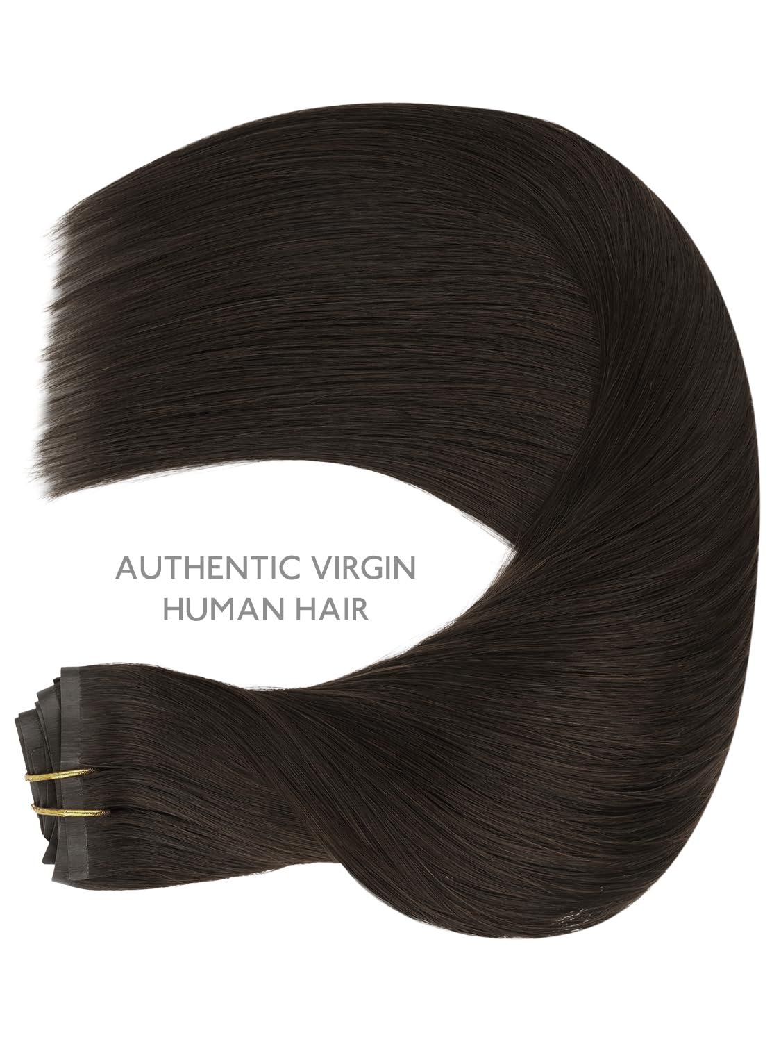 WENNALIFE Seamless Clip In Hair Extensions, 18 Inch 130g 7pcs Dark Brown Hair Extensions Clip in Human Hair Invisible PU Skin Weft Natural Remy Human Hair Extensions