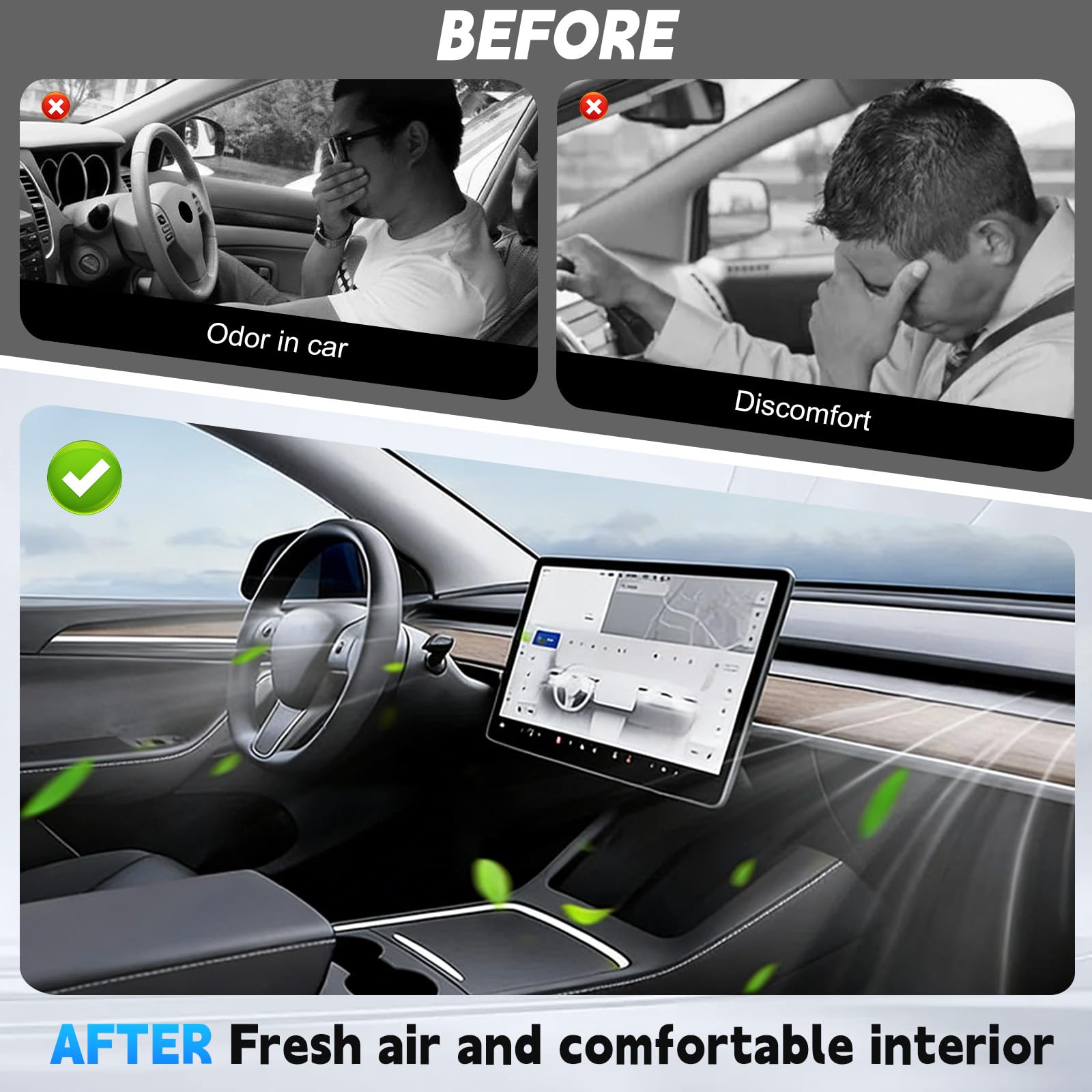 Juego de 4 filtros de habitáculo con carbón activado Compatible con Tesla Model Y (2020–2026) y Juniper, Kit de filtros de aire de repuesto con filtración de 5 capas para Coche