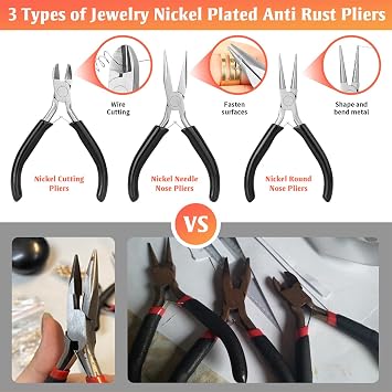 Jewelry Making Supplies for Adults, Permanent Jewelry Starter Kit with Tools,4 Necklaces,Jewelrys Pliers,Jewelrys Wires,Findings,Magnifier & Storage Bag,Perfect for Men's and Women's Jewelrys Projects