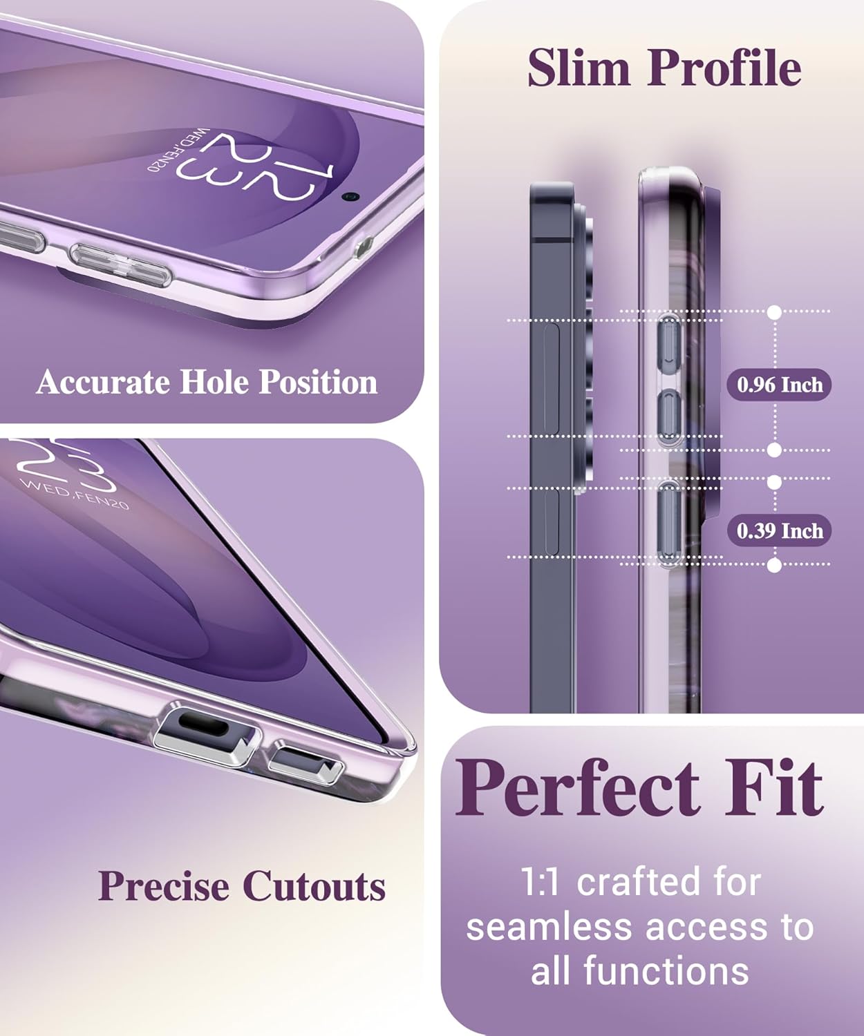 GVIEWIN for Samsung Galaxy S26 Plus Case, [Slide Camera Cover & Built-in Screen Protector] [Military-Grade Shockproof] Marble Rugged Full Body Protection Phone Case for S26+ Plus 6.7",Quicksand/Purple