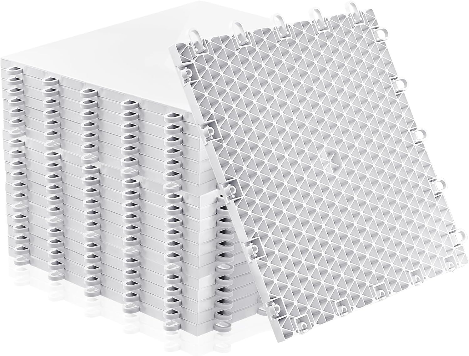 Fabbay Dryland Synthetic Ice Tiles for Hockey Floor Mat 12 x 12 Squares Hockey Training Equipment Board for Shooting Outdoor White 30