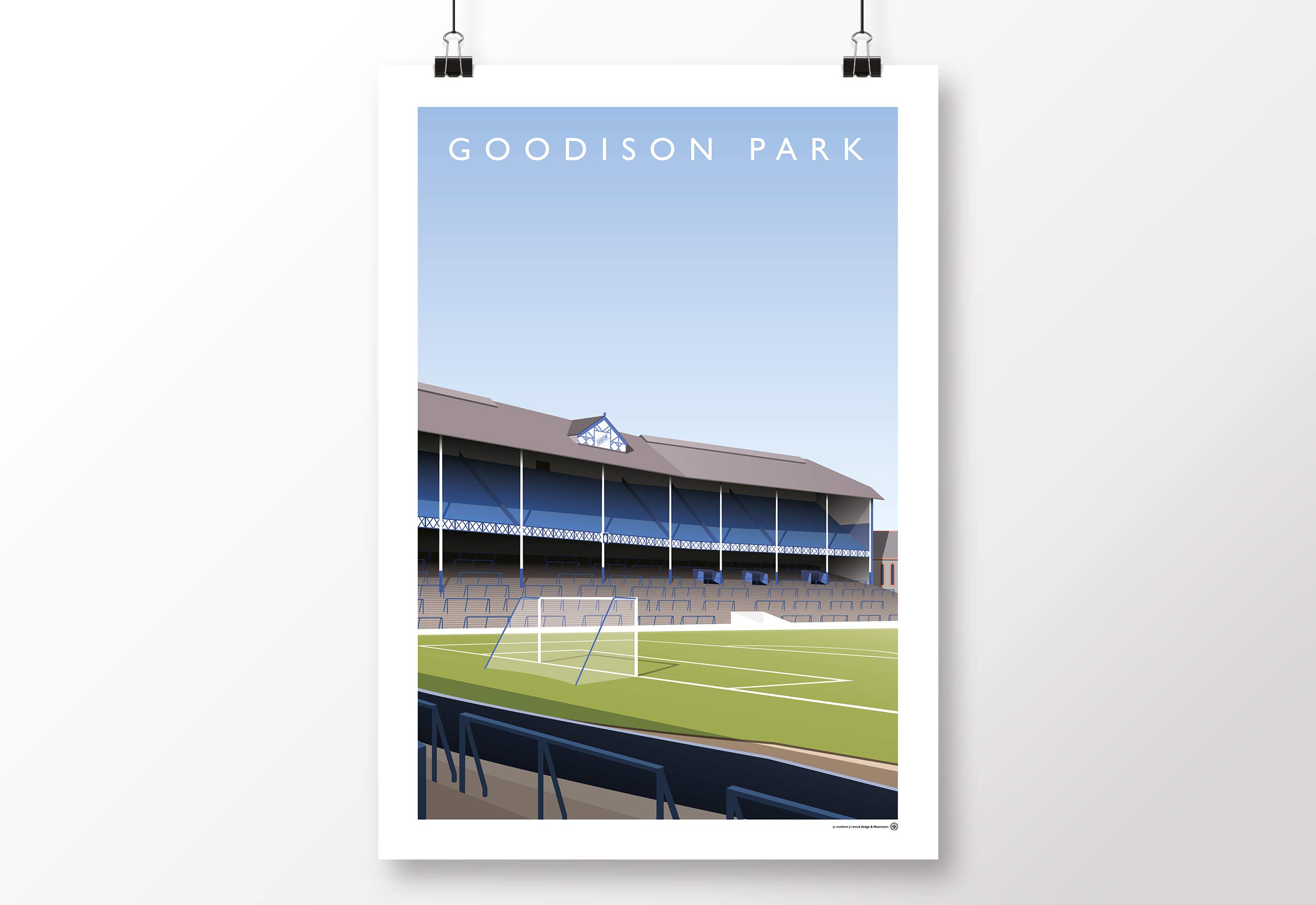 Affiche Goodison Park Everton FC format A3 idéal pour décorer un salon de passionné de football
