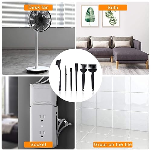 Miniatura 6 de Onwon 8 cepillos antiestáticos portátiles con mango de plástico de nailon, cepillos de limpieza antiestáticos, kit de cepillo de teclado para