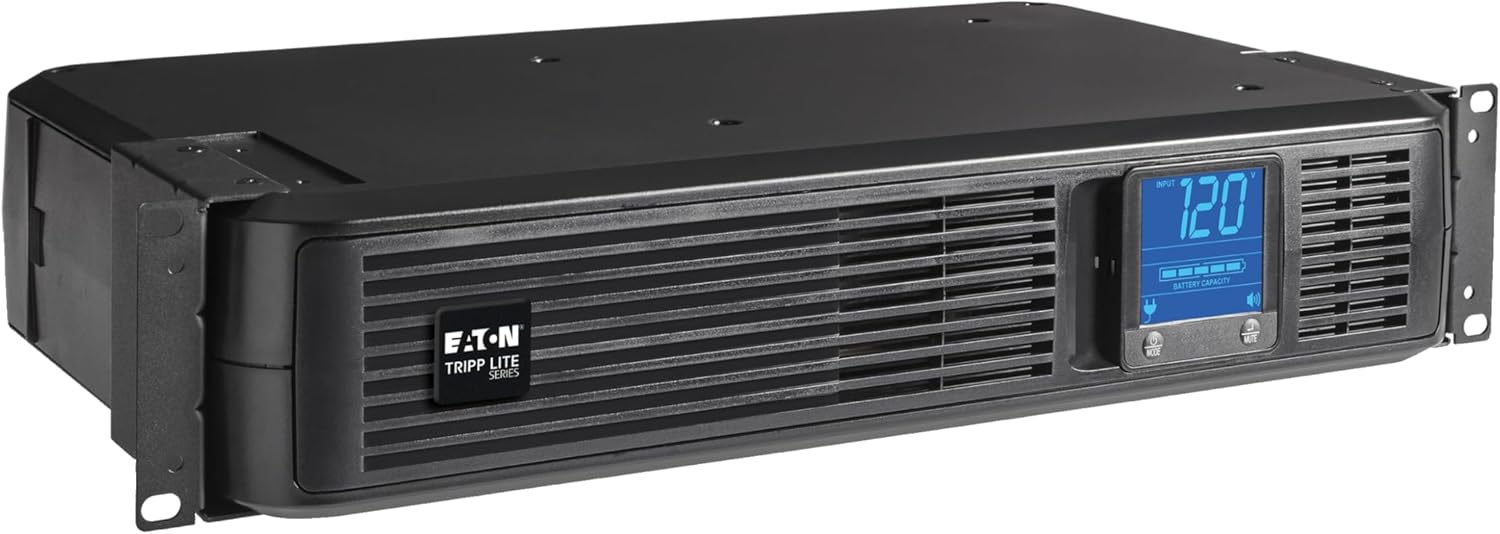 Tripp Lite SMART1500LCD 1500VA Rack Mount UPS Battery Backup, 900W, 8 Outlets, PWM Sine Wave, Short Depth 2U Rackmount UPS, AVR, LCD Screen Tripp Lite SMART1500LCD 1500VA Rack Mount UPS Battery Backup, 900W, 8 Outlets, PWM Sine Wave, Short Depth 2U Rackmount UPS, AVR, LCD Screen