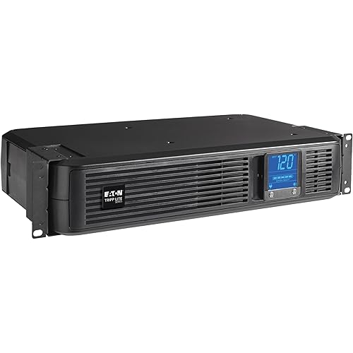 Tripp Lite SMART1500LCD 1500VA Rack Mount UPS Battery Backup, 900W, 8 Outlets, PWM Sine Wave, Short Depth 2U Rackmount UPS, AVR, LCD Screen