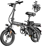 Foldable Electric Bike for Adults and Teens, 14" Mini E-Bike with 700W Peak Motor, 48V Removable Battery and 25-30 Miles PAS Range, Folding Electric Bicycle for Daily Commuting