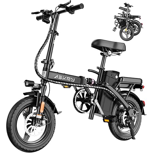 Foldable Electric Bike for Adults and Teens, 750W Peak Motor Ebike, 14" Folding E-Bike with 20 MPH, 30-35 Miles PAS Range, Electric Bicycle with 48V Removable Battery
