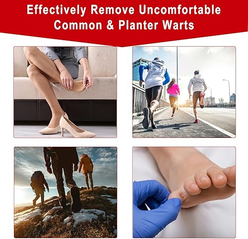 Miniatura 7 de Almohadillas removedoras de maíz para pies paquete de 42 vendajes extra fuertes de ácido salicílico al 40% para verrugas plantares, callos pequeños