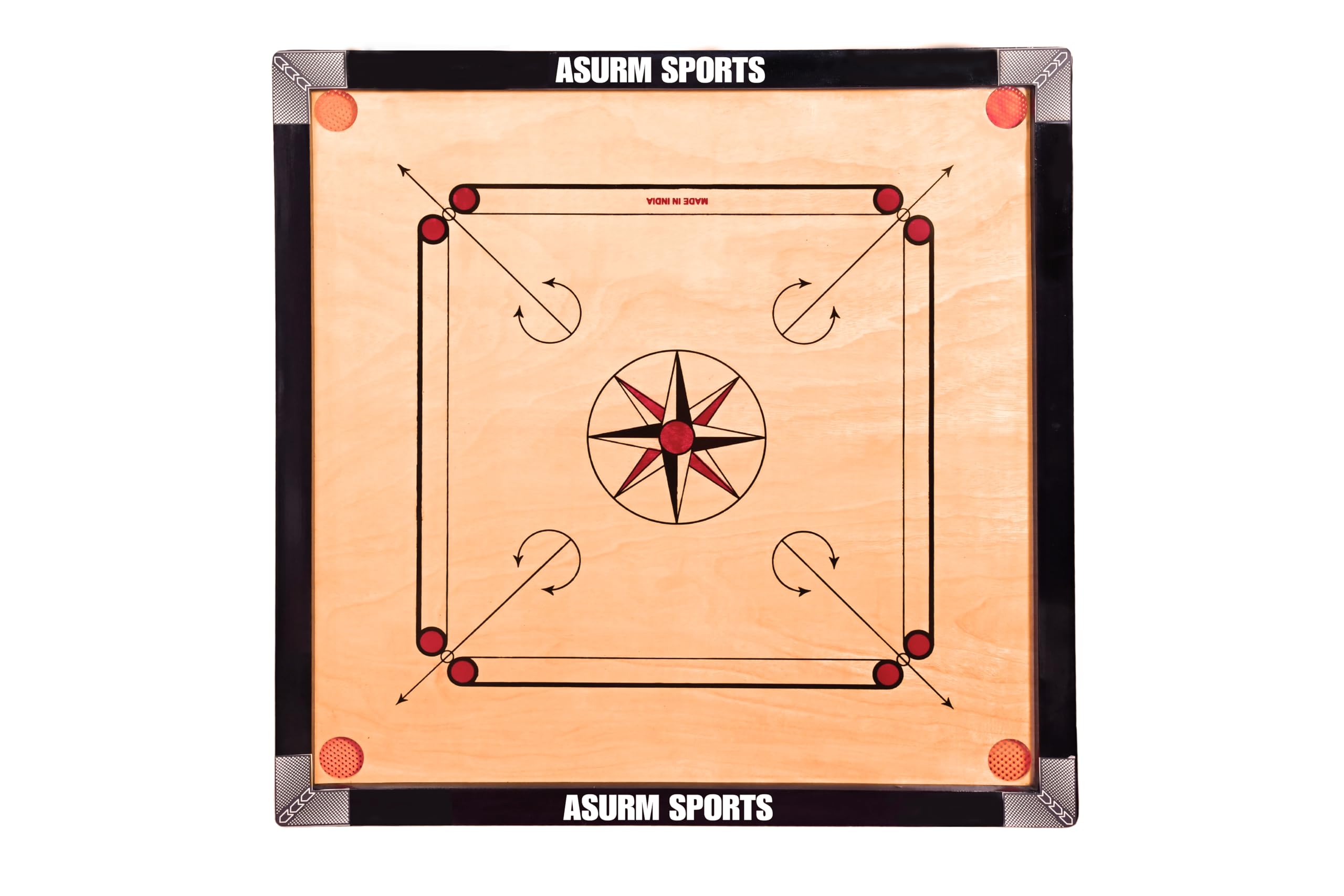 Premium Wooden Carrom Board 32 inch, Indoor Family Board Game with Coins, Striker and Powder | Indoor Board Game for Kids & Adults