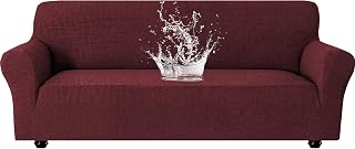 Ystyle Sofa Cover With Armrests 2 Seater, Waterproof Stretch Pet Soff Cover Stretch Cover, Removable Non-Slip Armchair Covers Furniture Machine Washable, Sofa Throw For The Living Room, Burgundy