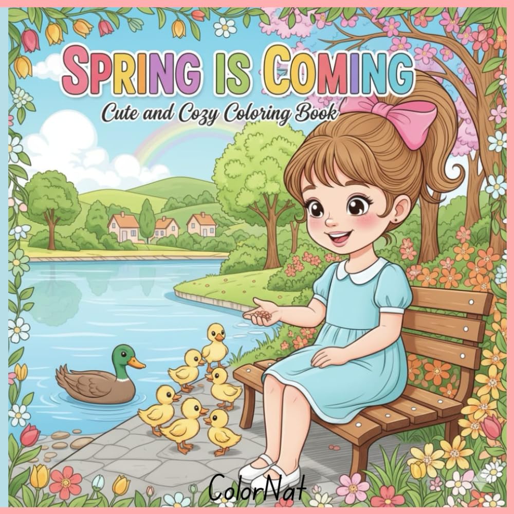 Spring is Coming coloring book: Cute and cozy coloring book