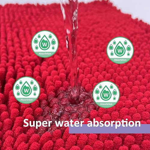 Miniatura 7 de RUN HELIX Juego de 2 alfombras de baño, lujosas alfombras de baño extra gruesas, antideslizantes de felpa para suelo de baño, lavables a máquina,