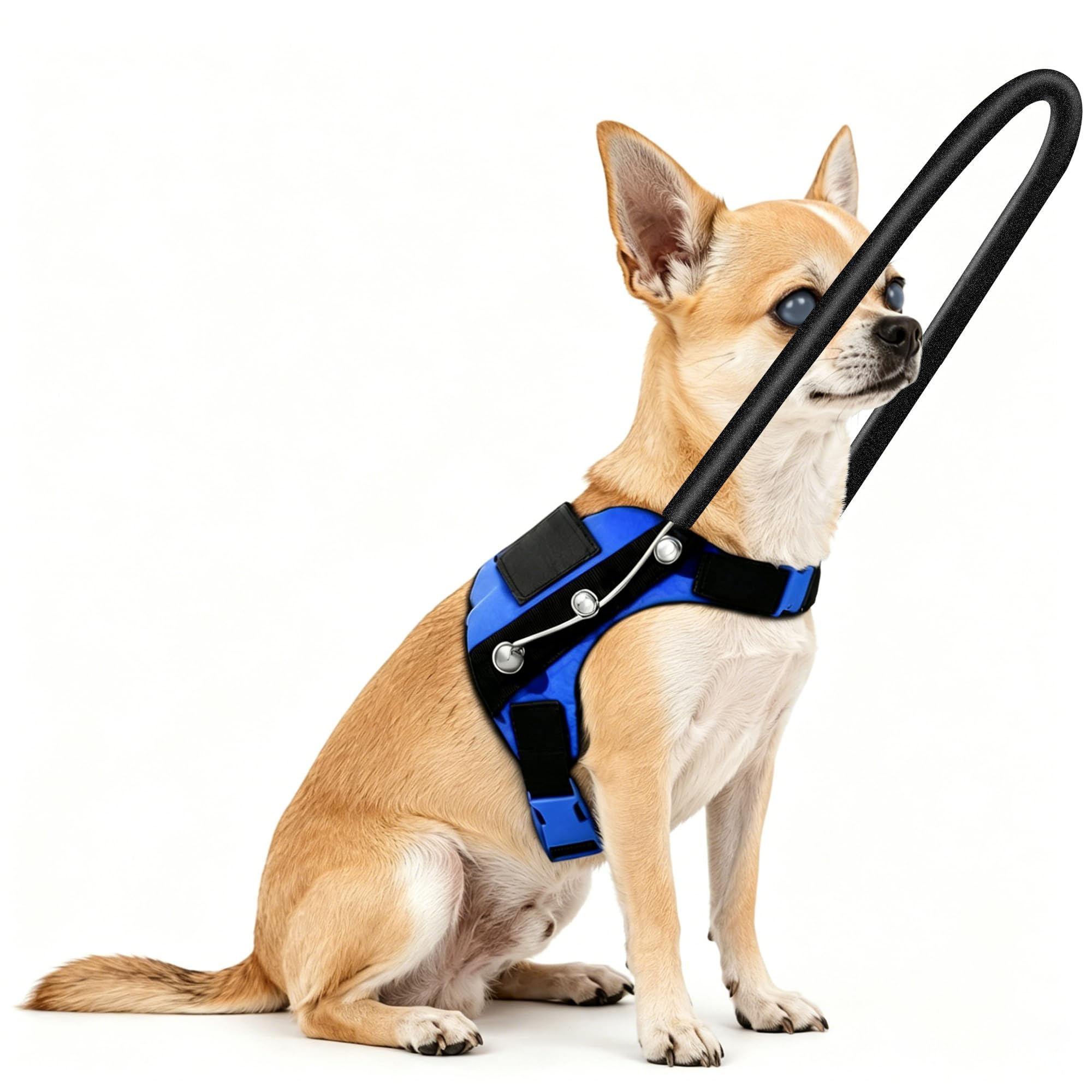 Photo 1 of LetPetRun Protective Halo Harness for Blind Dogs, Adjustable Collision Prevention Vest with Soft Padding and Secure Fit for Small and Medium Dogs (21.8-25.7in)