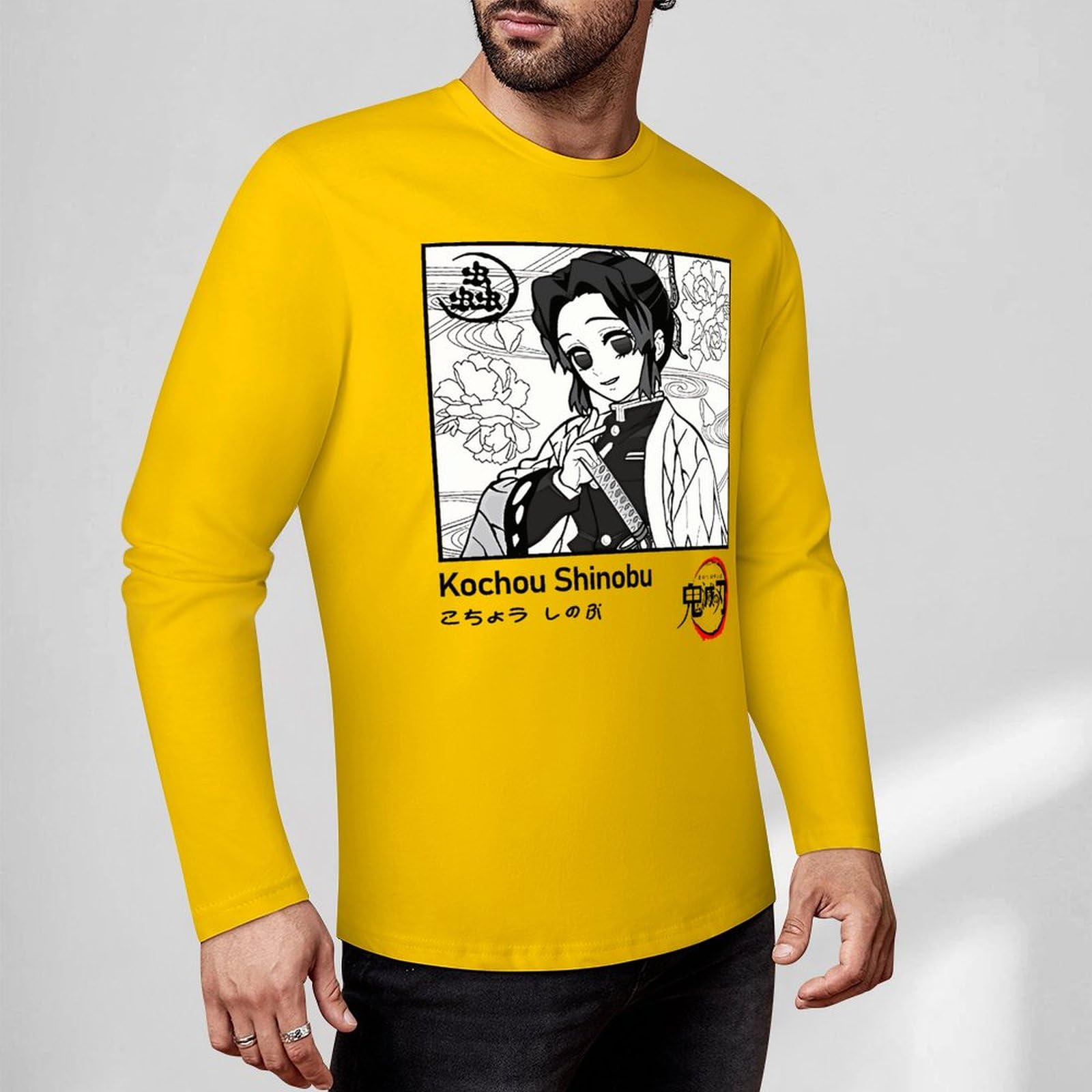 Amazon.co.jp: ロングtシャツ メンズ 鬼滅の刃 虫柱 胡蝶 しのぶ 長袖