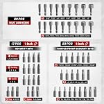 TOMMARS 208-Pc Master Screwdriver Bit Set | Clutch, Hex, Phillips, Slotted, Spanner, Spline, Square, Torq-Set, Torx, Tri-Wing,S2 Steel, 1/4" Hex Shank Bits