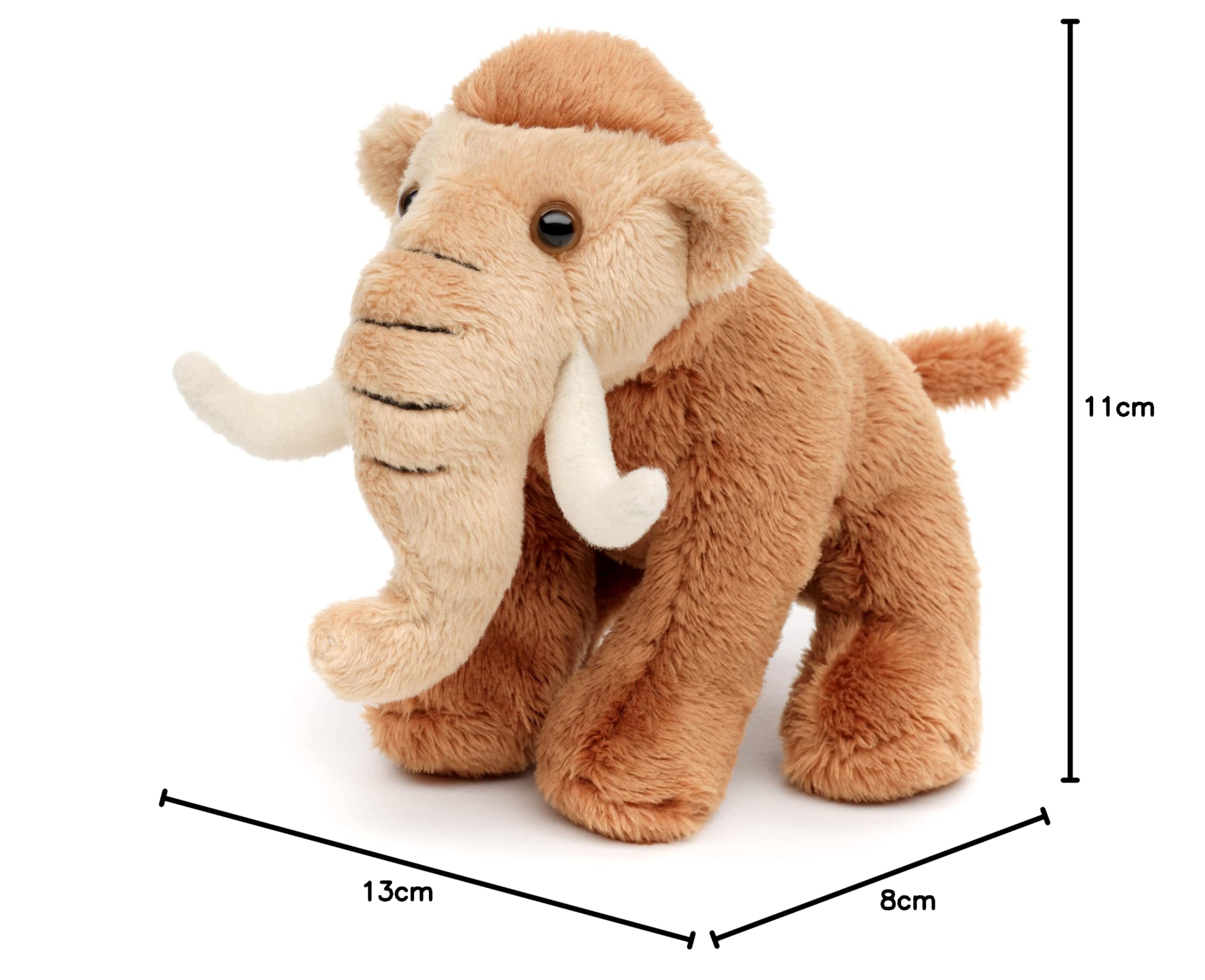 Uni-Toys - Mammut Plushie - 13 cm (length) - Prehistoric wild