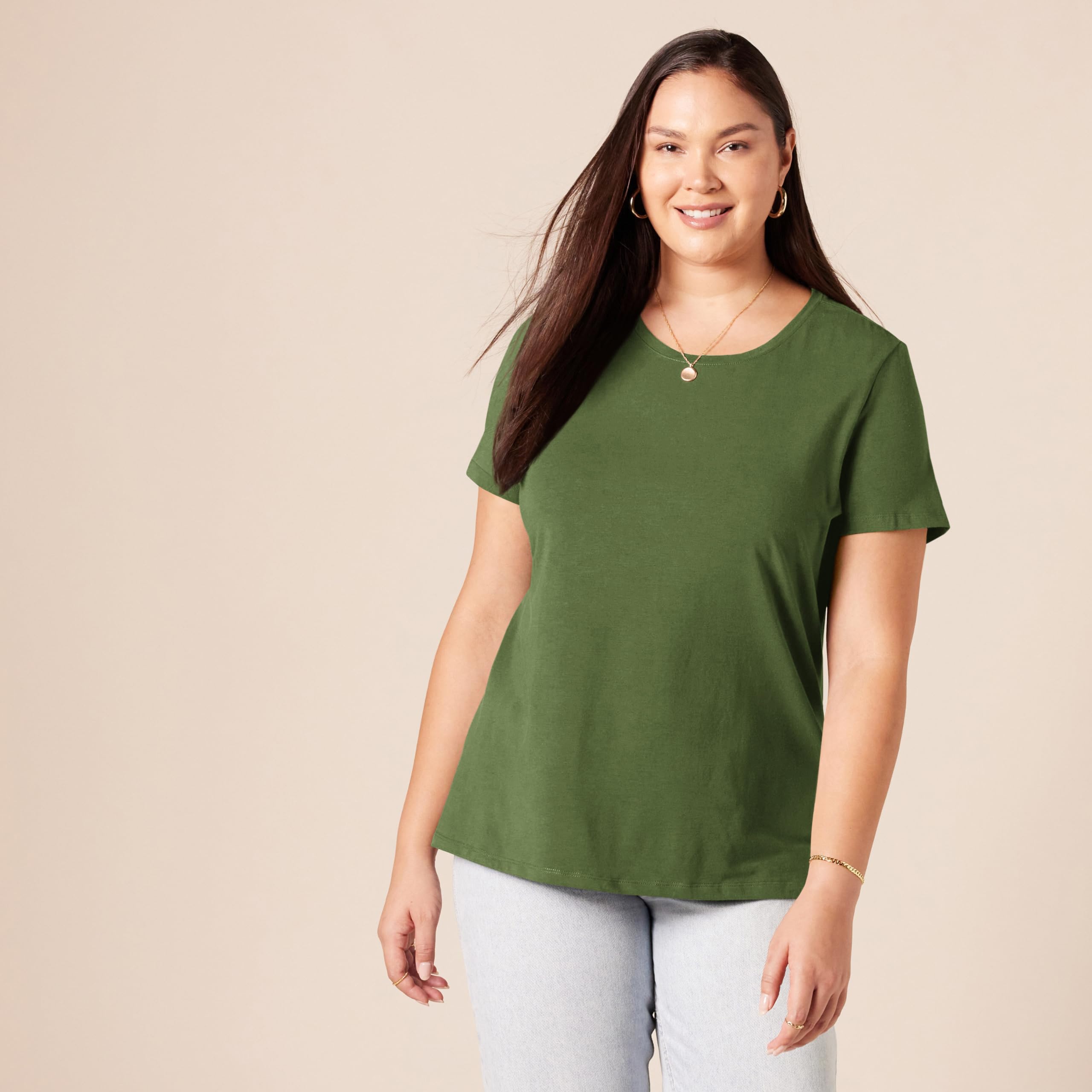 Amazon Essentials Women's Regular-Fit Short-Sleeve T-Shirt (Crewneck and V-Neck Options), Multipacks — view 61
