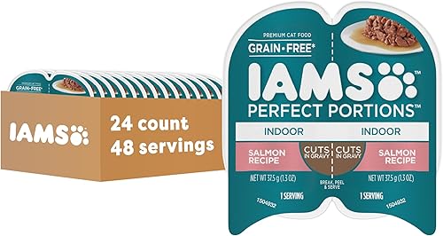 IAMS porciones perfectas - cortes en salsas y patés, alimentos húmedos para gatos adultos sin granos (24 paquetes dobles)., Cortes en salsa
