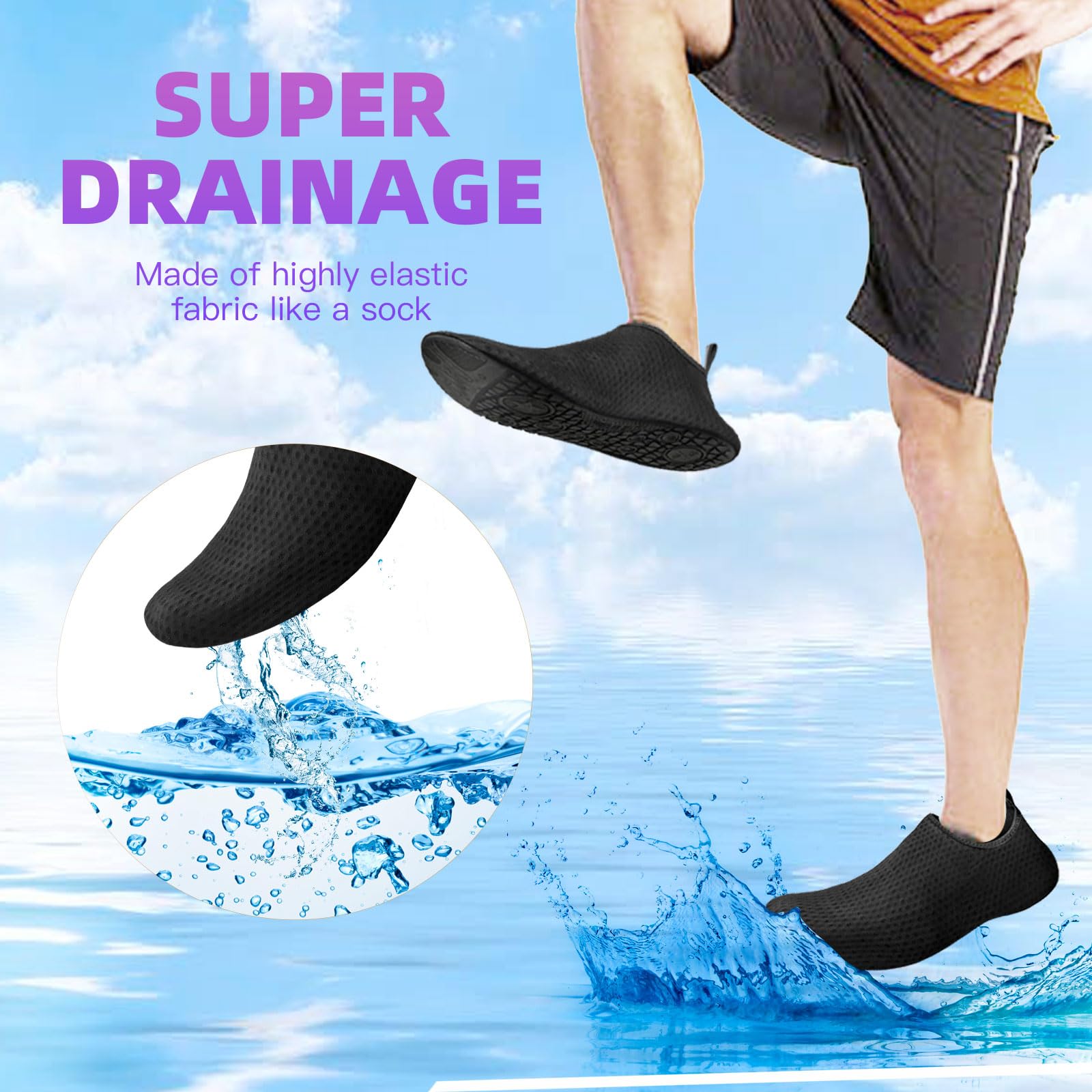 Buty Wodne Plaża Surf Nurkowanie Snorkeling Pływanie Bose Buty Szybko Suche Skarpetki dla Mężczyzn Kobiety
