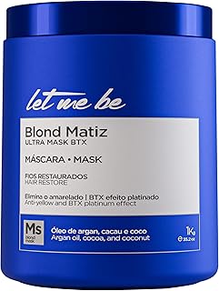 Let Me Be - BTX Capilar Blond Matiz Ultra Mask, Reconstructiva, Reduce volumen, Para cabellos rubios grises y decolorados, Elimina el amarilleamiento (1Kg)