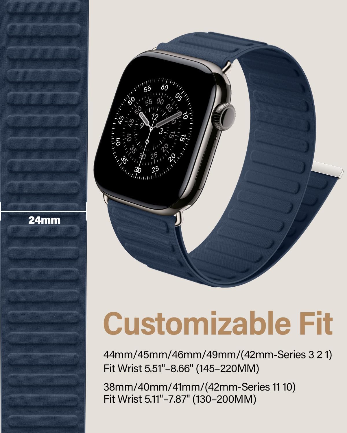 Patented Magnetic Link Sport Band Compatible with Apple Watch Bands Men 44mm 45mm 46mm 49mm 42mm 41mm 40mm 38mm Women, Nylon Sport Loop Strap for iWatch Ultra 3 2 1 SE Series 11 10 9 8 7 6 5 4 3 2 1