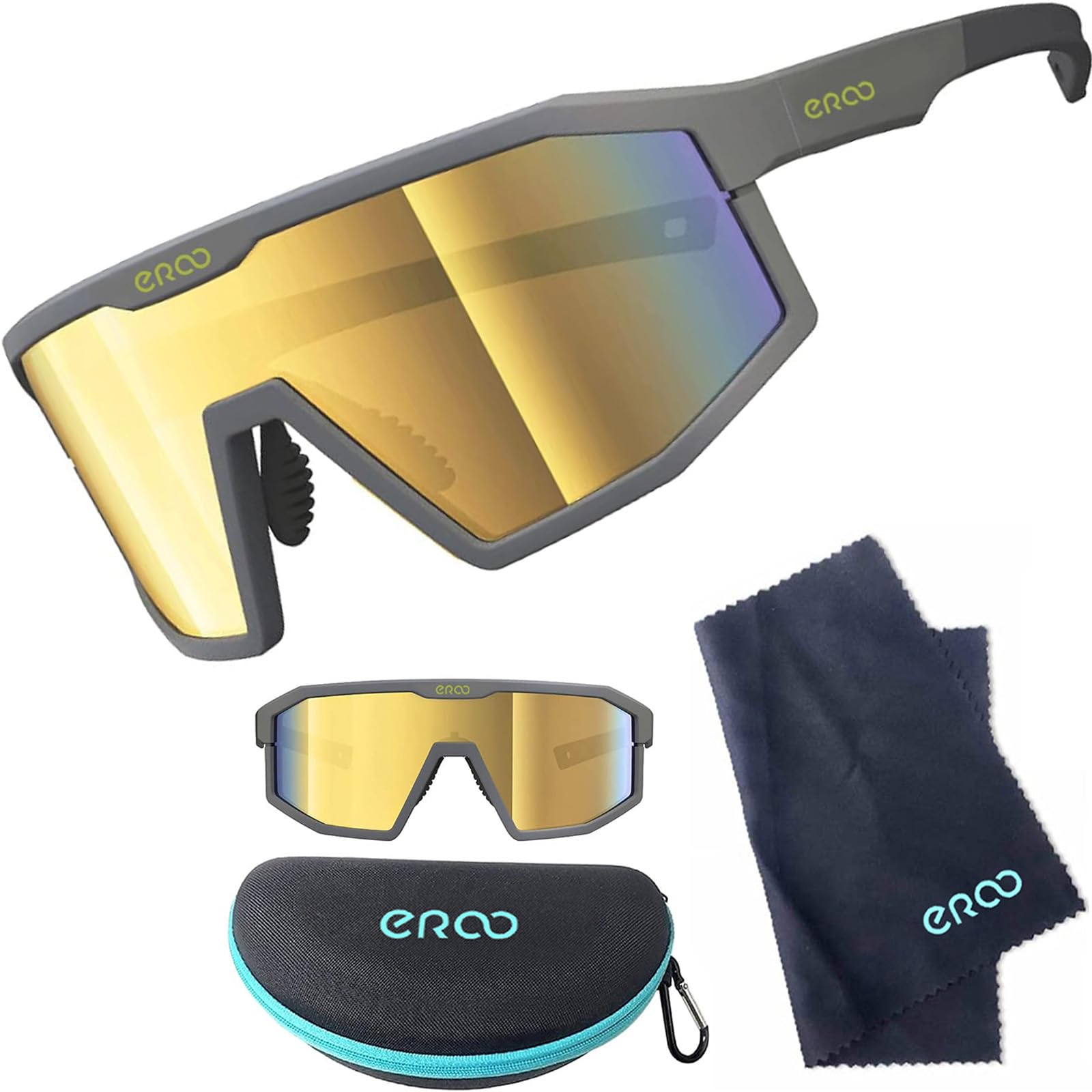 Eazyrun Lunettes de sport polarisées pour hommes, femmes, jeunes, idéales pour le softball, le cyclisme, la course à pied, la randonnée