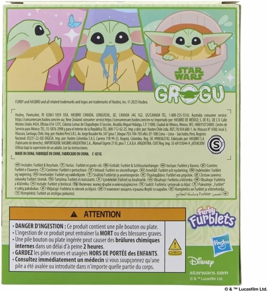 Furby Furblets Star Wars Grogu Collectible Electronic Plush Toy, Officially Licensed