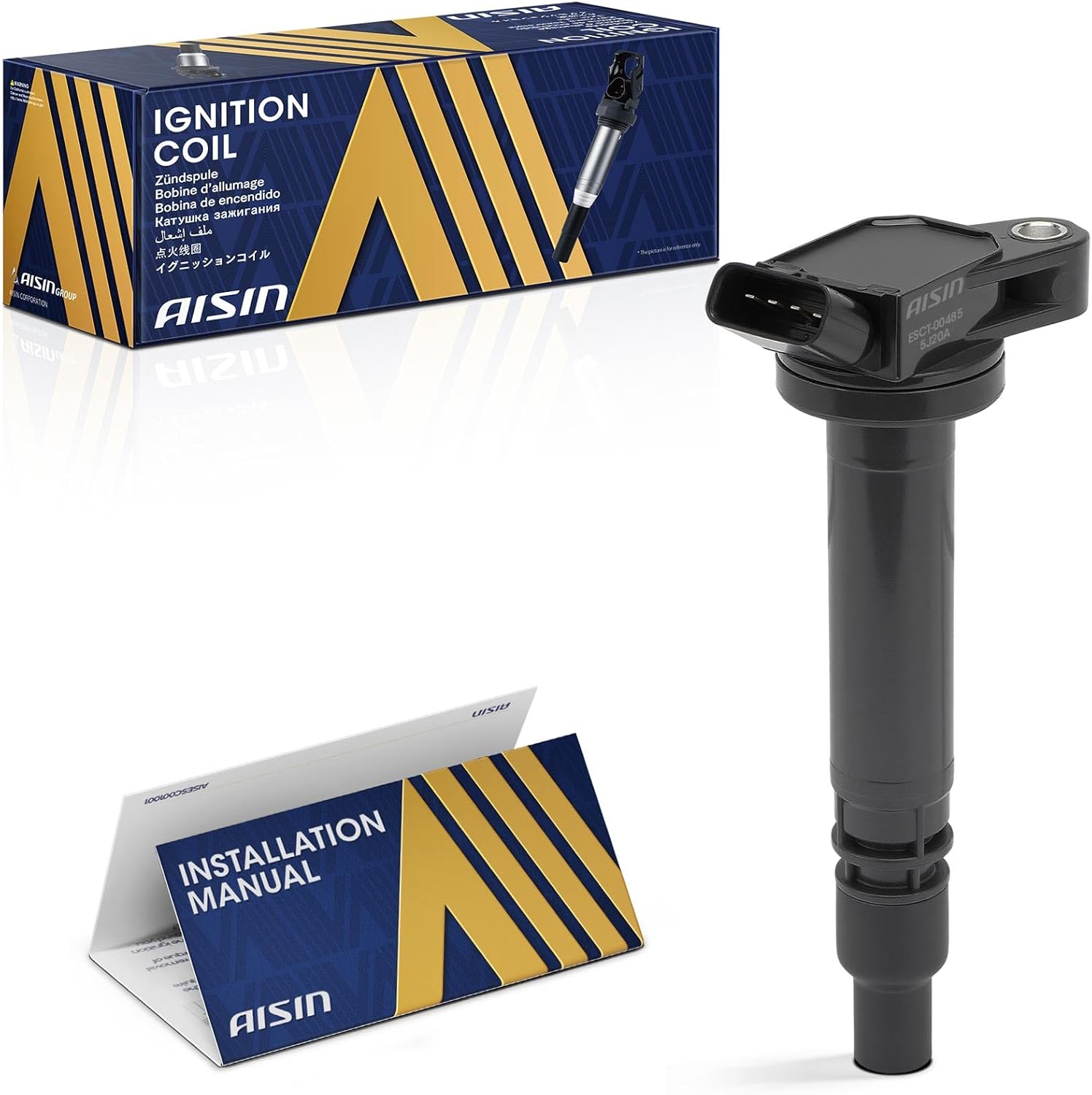 AISIN AFTERMARKET ESCT-00485 Ignition Coil - Compatible with Toyota Camry 10-17, 4Runner 10-20, RAV4 09-18, Land Cruiser 08-11&13-20, Lexus GS300 2006, GS350 07-11&13-15, IS250 06-15