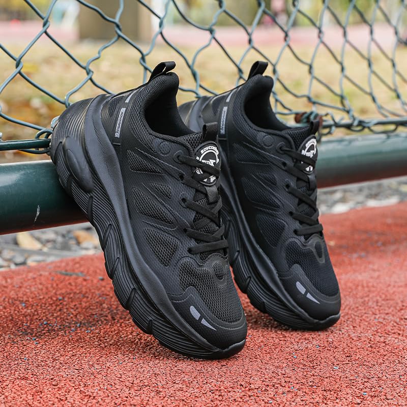Men's Mesh Breathable Lace-Up Casual Sports Shoes with Round Toe, Thick Sole, Non-Slip and Lightweight Running Shoes Suitable for Walking, Playing Tennis and Outdoor Activities2