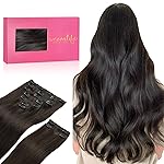 WENNALIFE Clip in Hair Extensions, 150g 20 Inch 9pcs Dark Brown Remy Hair Thicker Double Weft Extensiones De Cabello Humano Con Clip Ins Straight Full Volume