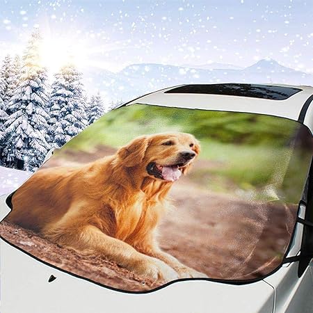 Amazon サンシェード 車フロント おとなしいゴールデン レトリバー 車のフロントガラス 日よけ 遮光 断熱 日焼け防止 四季用 防紫外線 落葉対策 車内温度対策 防水材料 サンシェード 車 バイク
