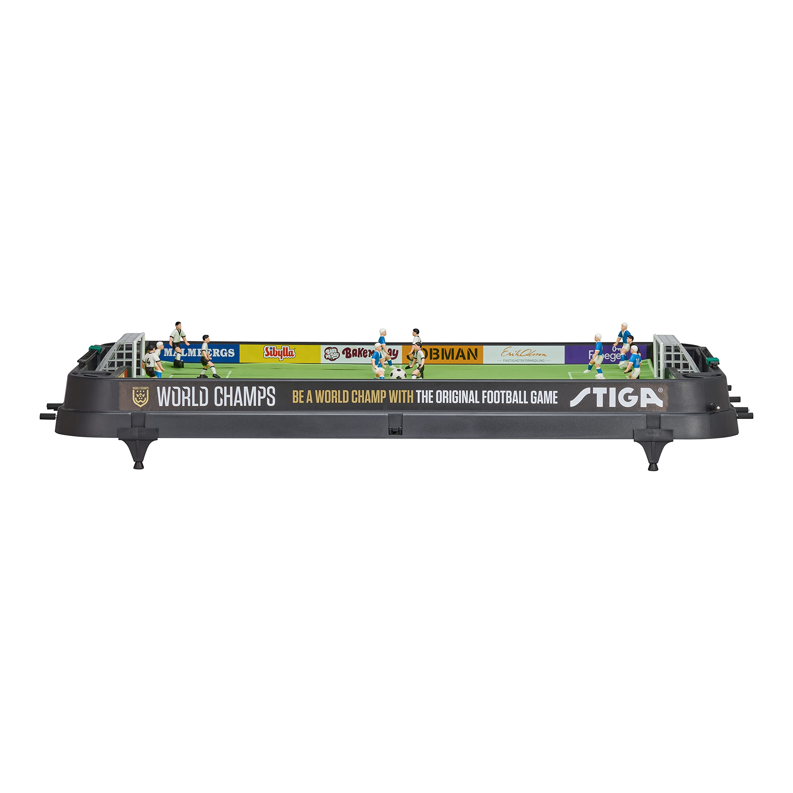 STIGA World Champs Fussball Klassischer Tischkicker Retro Vintage - für 2 Spieler, Schwarz/Grün