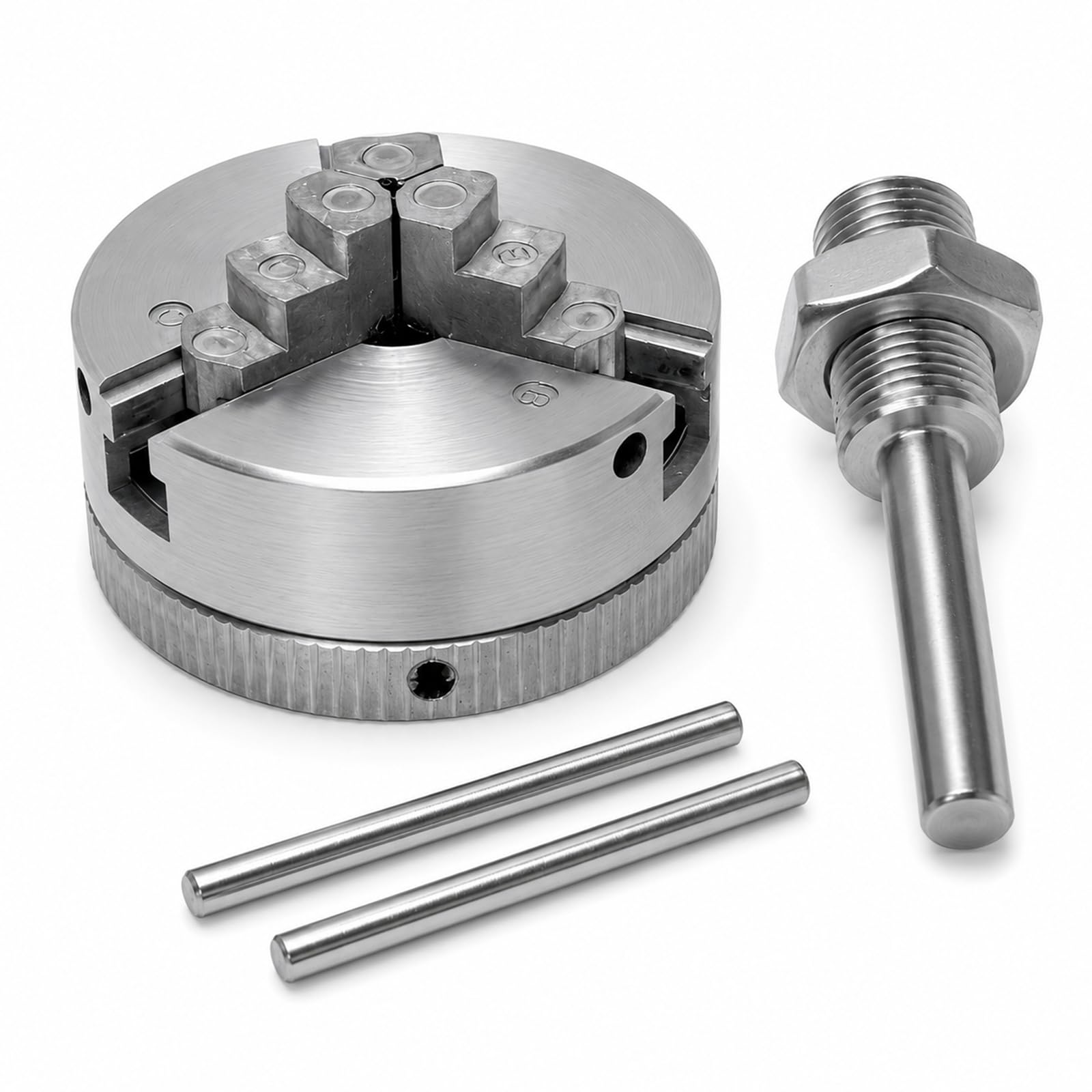 48mm Mandrino Tornio 3 Griffe, Z011 Mandrini per Torni in Lega di Zinco, 10-35 mm Intervallo di Serraggio, Mandrino Autocentrante per Trapano, con Biella M12 x 1 mm