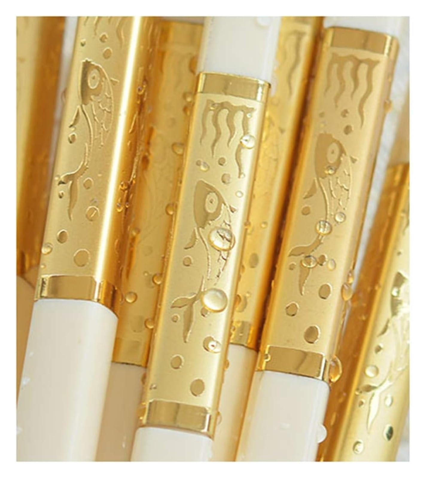 Jeu de baguettes, Baguettes réutilisables, for sushis ou autres plats de cuisine japonais, chinois, coréens, faciles à nettoyer, paquet cadeau 10 paires, avec motifs noirs et dorés C(D)
