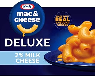 Kraft Deluxe Mac & Cheese 14 oz Box - Creamy 2% Milk Cheese Sauce, No Artificial Dyes, Easy Family Dinner Side