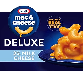 Kraft Deluxe Mac and Cheese, 1 Box, for Easy Dinner or Dinner Sides, Sauce Made with 2% Milk Cheese, No Artificial Dyes or Flavors, 14 oz