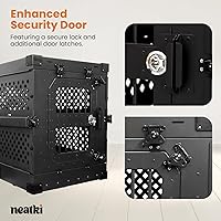 Vista 5 de Jaula para perros plegable y resistente, portátil de aluminio con recubrimiento en polvo para perros medianos, ideal para uso en interiores y viajes