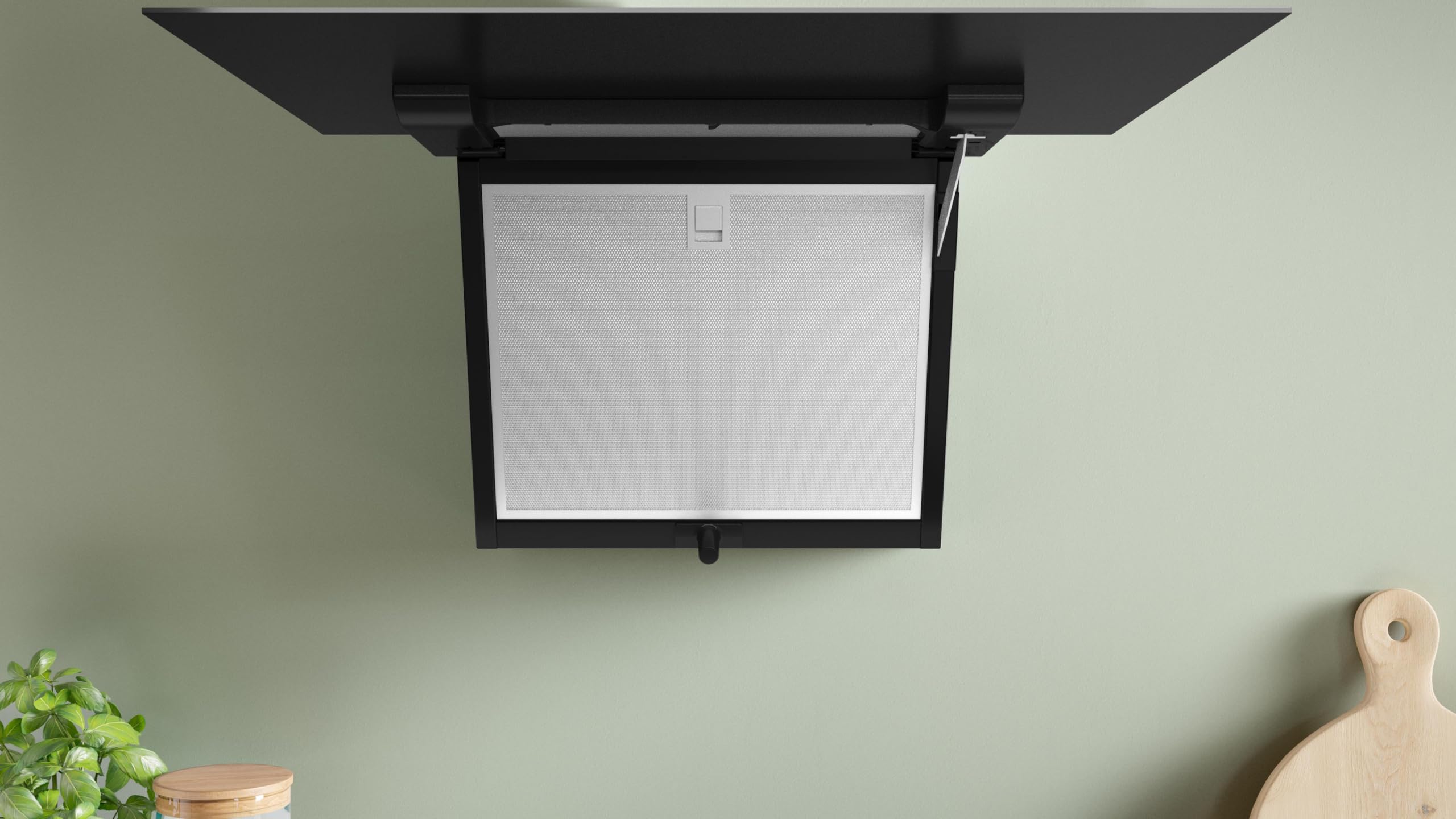 Bosch - Campana Extractora Decorativa de Pared, 60 cm, Serie 4, Electrónica TouchControl, Motor EcoSilence, Home Connect, Cristal Negro, DWK67FN60