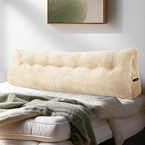Almohada triangular de cuña para cabecero, cojín grande para reposo en cama, almohada de lectura, respaldo de posicionamiento, cojín con funda