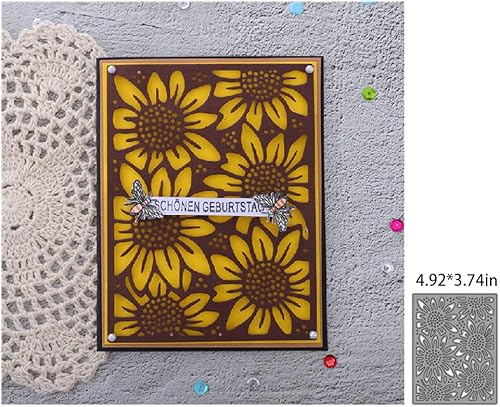 Miniatura 3 de COMFEELING Troqueles de metal con diseño de girasol para hacer tarjetas, plantilla de marco para manualidades, álbum de fotos, álbum de recortes,