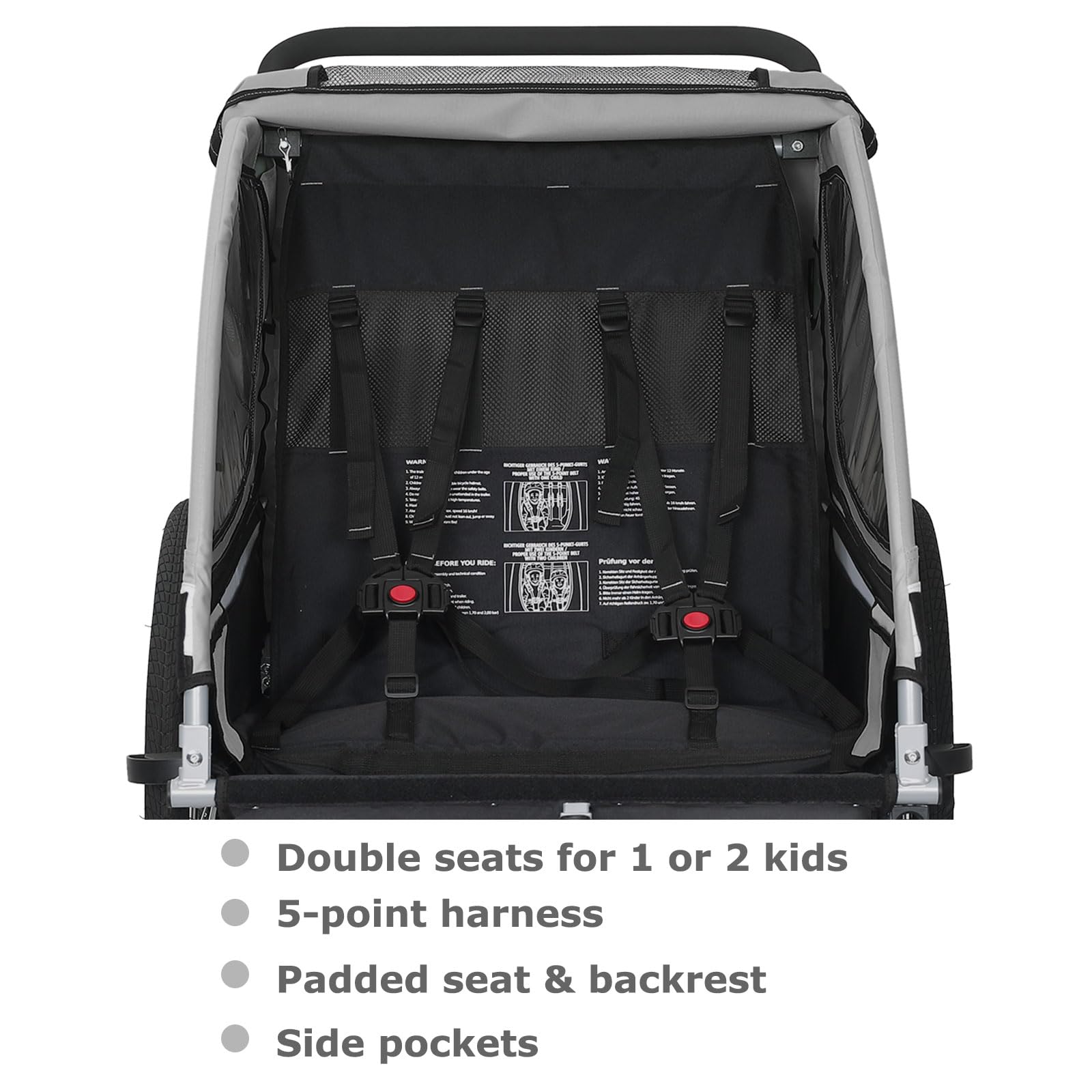 Tiggo Kinderanhänger Jogger 2 in 1 Kinderfahrradanhänger Fahrradanhänger Anhänger 50402