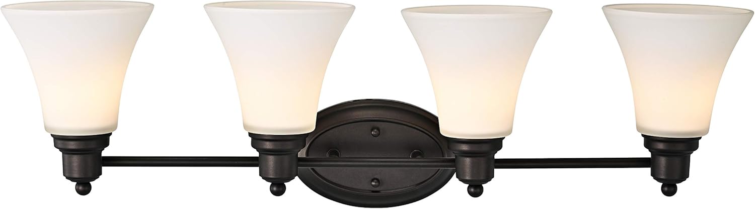 Chloe Lighting Janet Contemporary 4 Light Rubbed Bronze Bath Vanity Fixture 30" Width