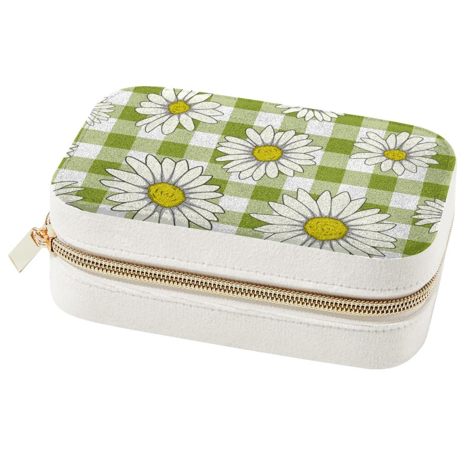 Boîte à bijoux de voyage portable Daisy pour bagues et colliers