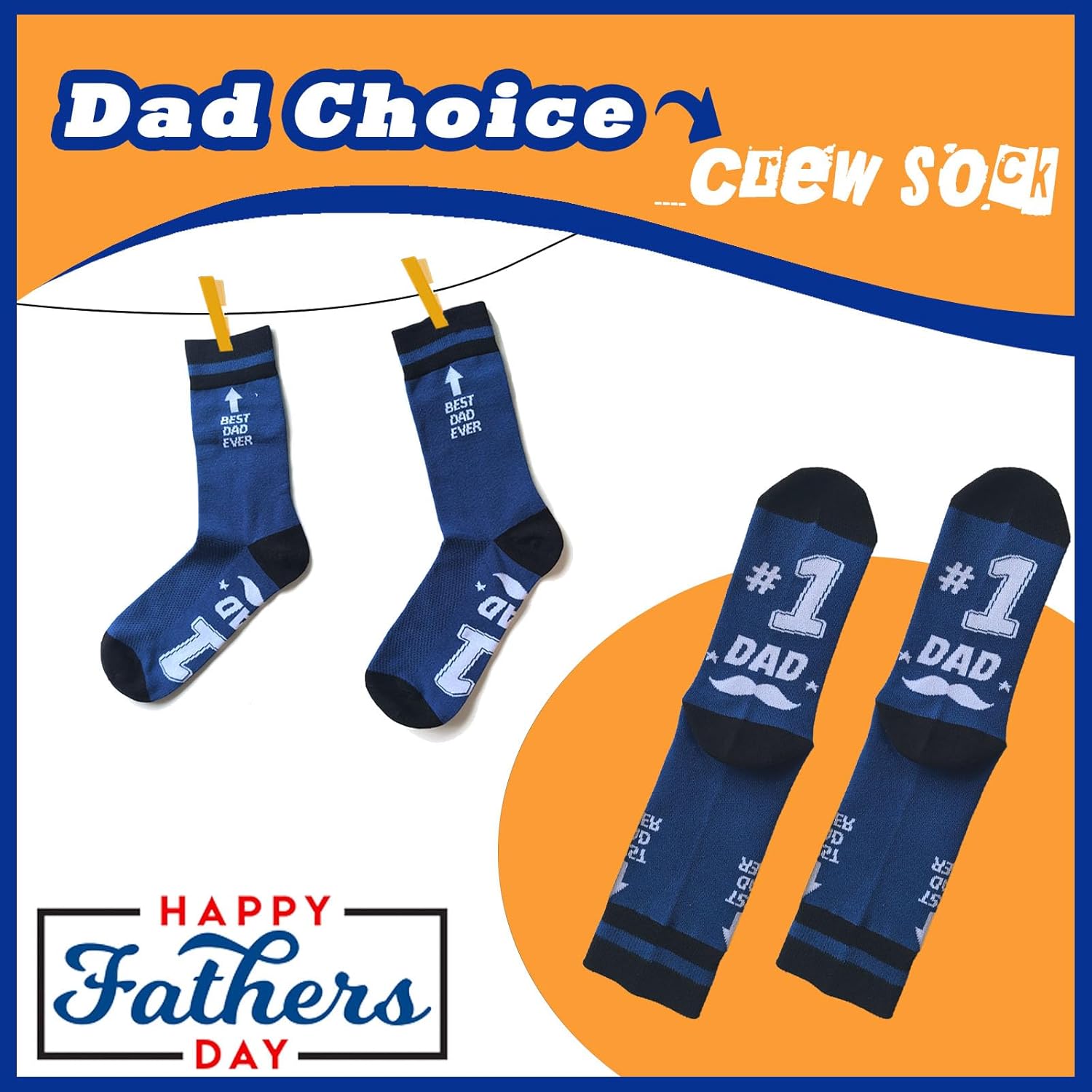 Christmas Gifts for Dad -Crew Sock for Papa from Daughter Son Dad Gift New Dad Present to Be Best Dad Ever, Men’s Size 10-13 - Image 3