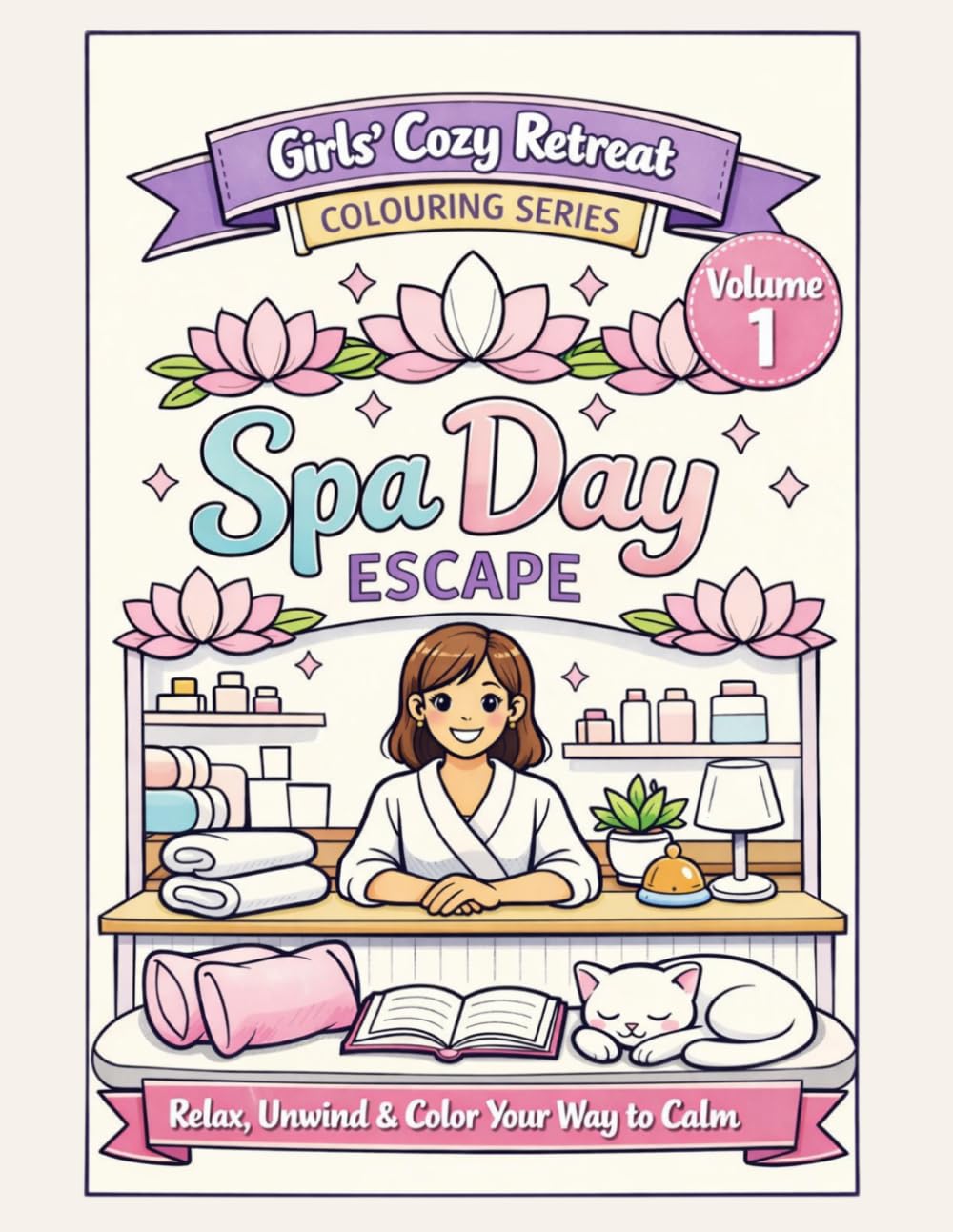 Spa Day Escape: A Spa-Themed Adult Coloring Book for Stress Relief, Self-Care, and Relaxation