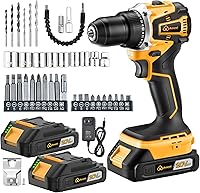 Vista 1 de Cordless Drill Set/Driver, 20V Electric Power Drill With Battery And Charger, 40N Torque, 20+1 Settings, 2 Batteries,3/8-Inch Keyless Chuck, Driver
