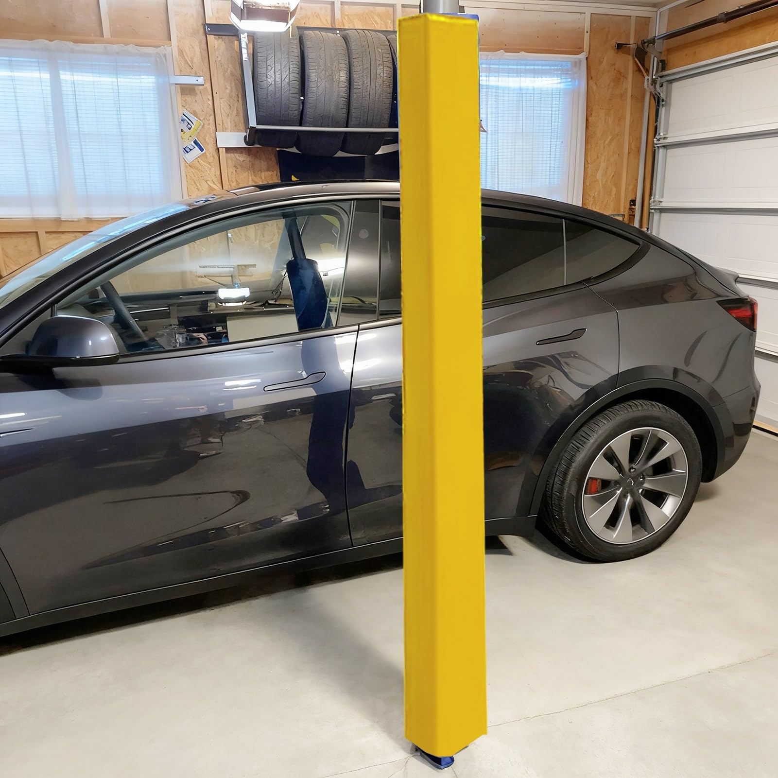 EXCLURA 6 ft Garage Pole Padding Square, Basketball Pole Padding Column Cover, Wrap Foam Basement Pillar Wrap, Universal Playground Post Protector(Yellow,14x14/36x36cm)