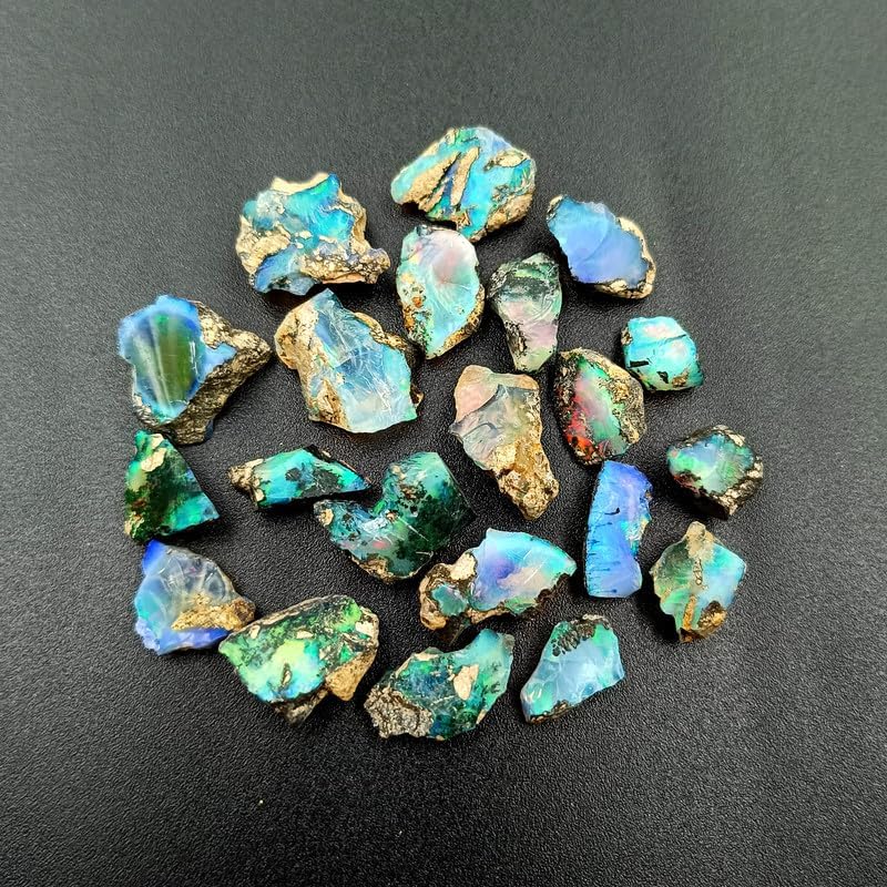 SGM Shop™ Top AA+ Quality of Natural Black Ethiopian Opal Rough Loose Gemstone Raw Fire Crystals Rock Play of Colors, Jewelry Making, Wedding Gift, Healing Chakra, Wire Wrapping Crystals - Image 4