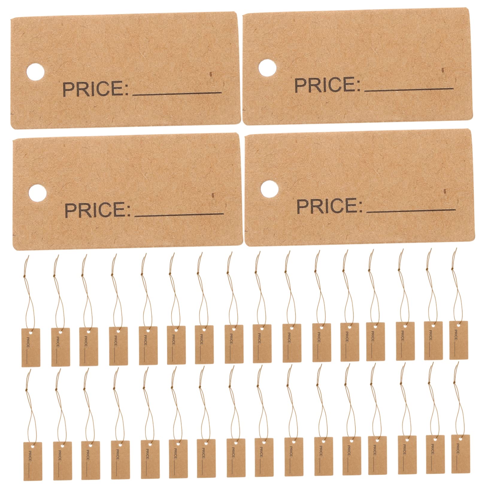Housoutil 5 Sätze Elastisches Seiletikett Für Handwerksschilds Etiketten Hängendes, Aufgereihtes Etikett Gold Schlüssel Einzelhandel Schmuck Karten Hellbraun Kraftpapier 100 Stück * 5